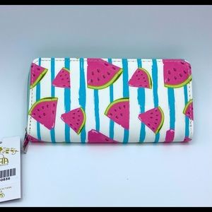 Watermelon Print Wallet Zip Around Wallet